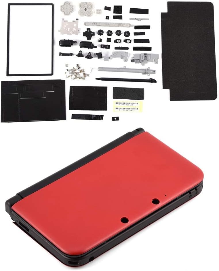 Beufee حافظة كاملة، غلاف قشرة قطع إصلاح مجموعة استبدال كاملة لجهاز 3DS XL (أحمر) - Image 2
